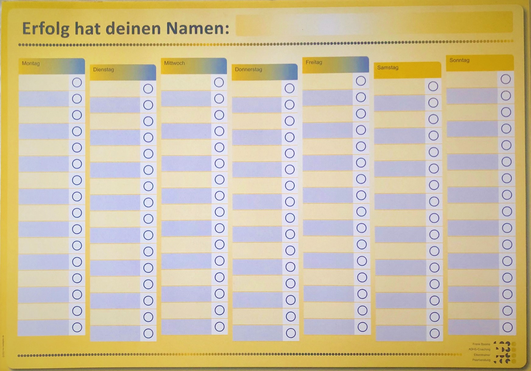 To Do Kalender Format A2, 50 Blatt für 1 Jahr